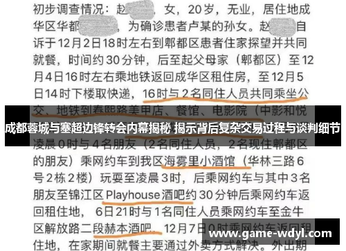 成都蓉城与塞超边锋转会内幕揭秘 揭示背后复杂交易过程与谈判细节